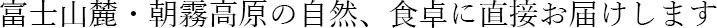 富士山麓・朝霧高原の自然、食卓に直接お届けします